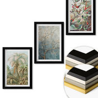 WANDBILDER 3er-Set - 20x30 cm Schwarzer Rahmen - Tropische Pflanzen, Vögel, Natur - Schwarz, Kunststoff (20/30cm) - ArtPrintCave