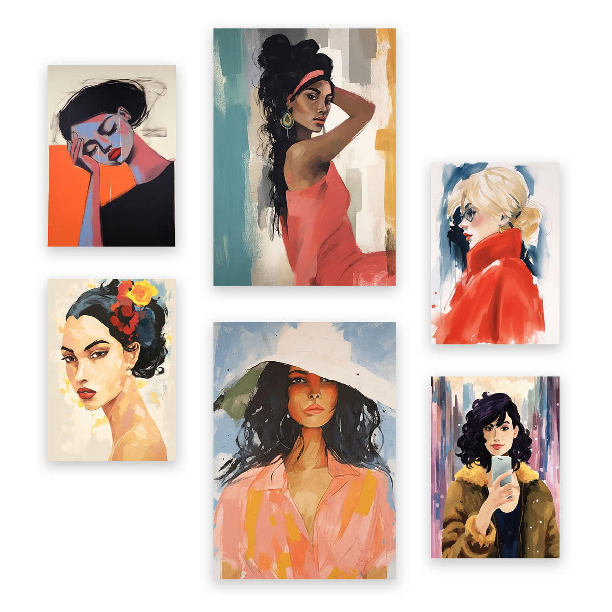 POSTER Set Mit 6 Zuversichtlich In Damenplakat A3 & A4 Rahmenlos - Klar, Papier (29/3cm) - Nacnic