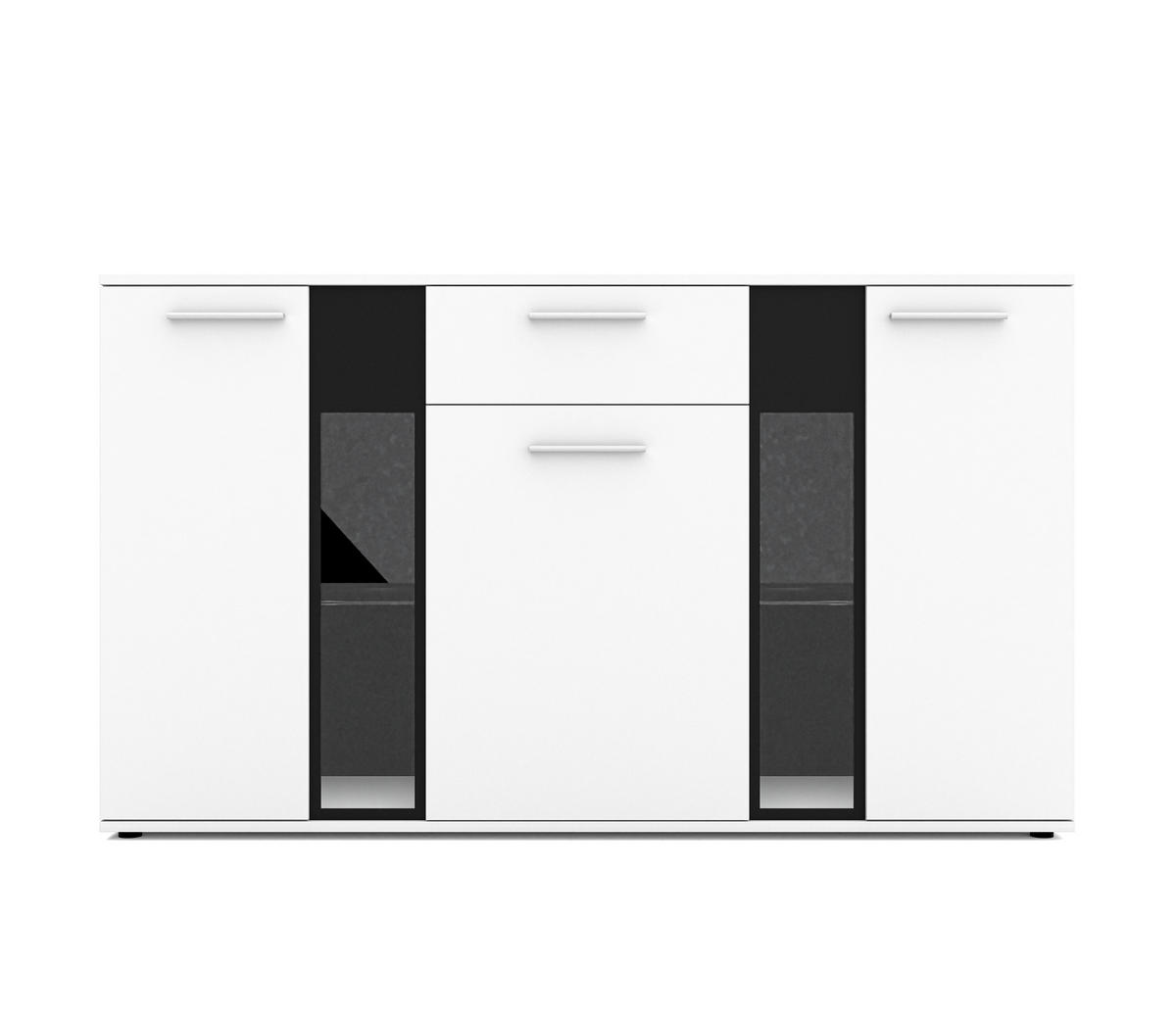 SIDEBOARD Formilo Weiß Matt 140,4/80/40,2 cm – Kommode mit Schublade - Weiß, Holzwerkstoff/Kunststoff (140/80/40cm) - AX Living