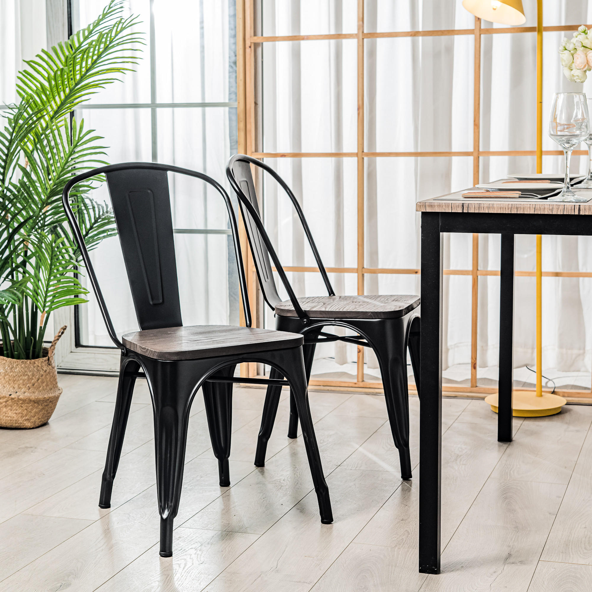 Thumbnail - Nordlys Stuhl, Schwarz, Holz, 44x82.5x55 cm, Esszimmer, Stühle, Esszimmerstühle, Vierfußstühle