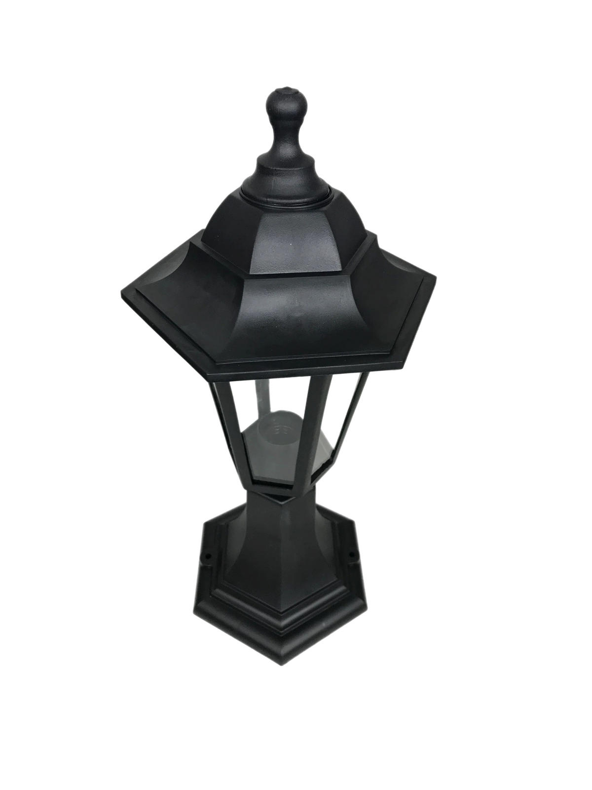 AUSSENLEUCHTE MITTEL YASMIN Schwarz Traditionelle Laterne Stil - Schwarz, Kunststoff (16.5/17.1/42.2cm) - CGC Europe