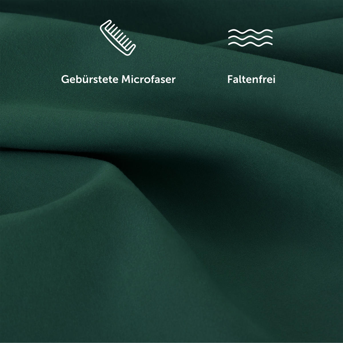 BETTWÄSCHE 3-teilig, 240/220 cm & 2x 40/80 cm, Dunkelgrün - Dunkelgrün, Textil (240/220cm) - Blumtal