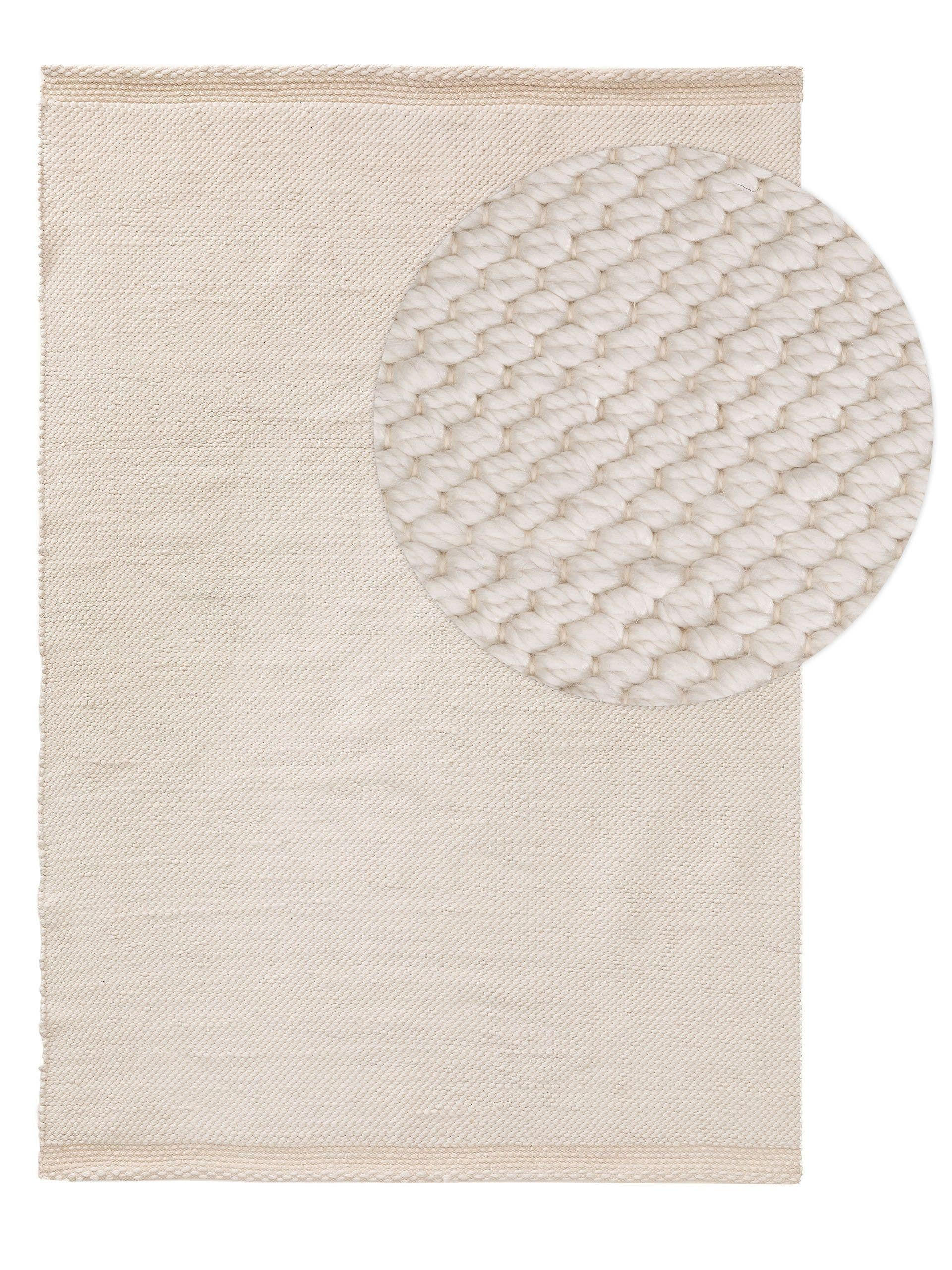 TEPPICH aus recyceltem Material Kiah Cream 80x150 cm - Creme, Textil (80/150cm) - benuta Pure