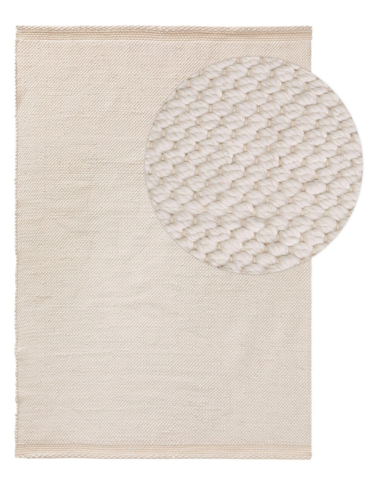 TEPPICH aus recyceltem Material Kiah Cream 120x170 cm - Creme, Textil (120/170cm) - benuta Pure