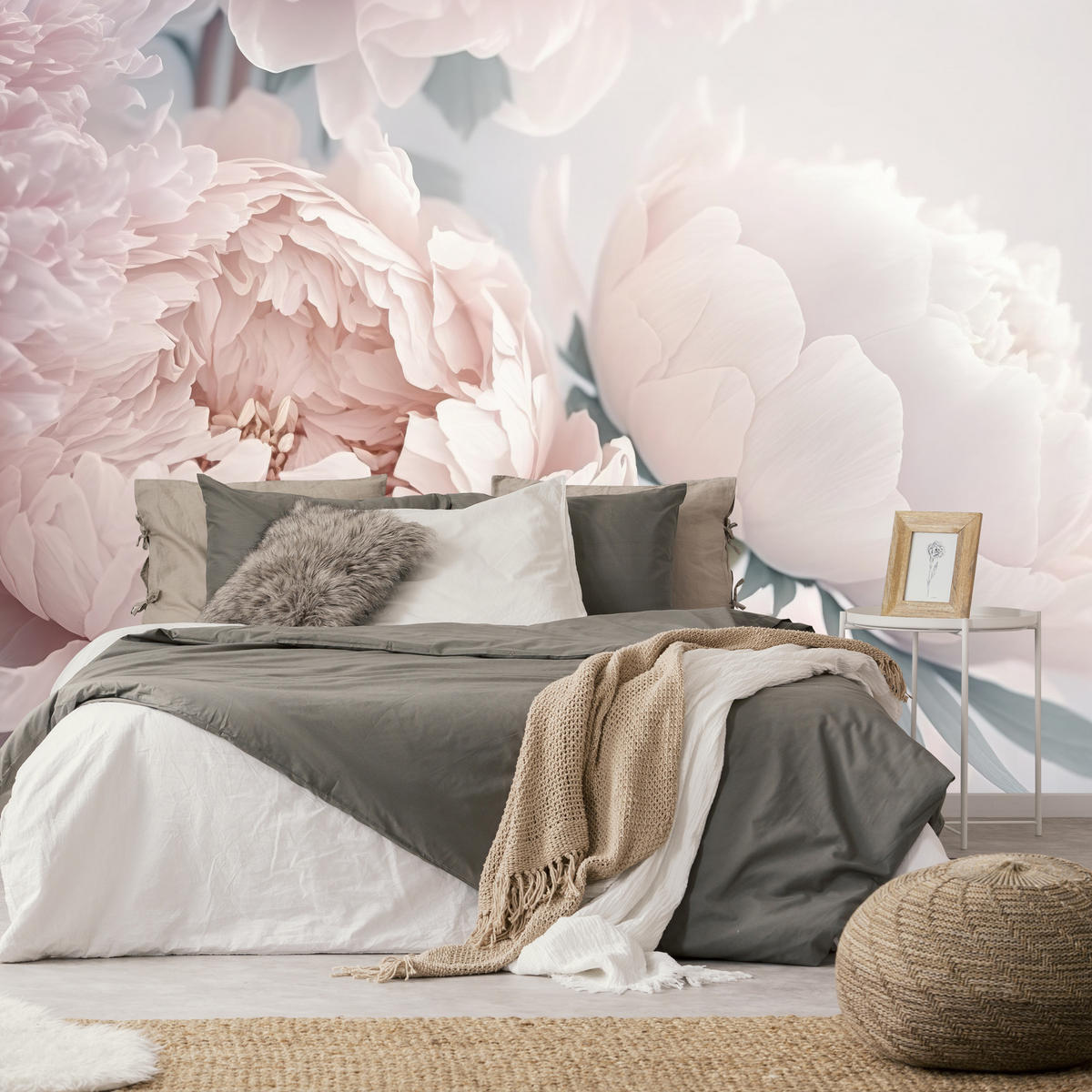 FOTOTAPETA Pre Spálňu Veľké Kvety Ružové Pivonky 350 x 256 cm - zelená/ružová, papier (350/256cm) - Muralo