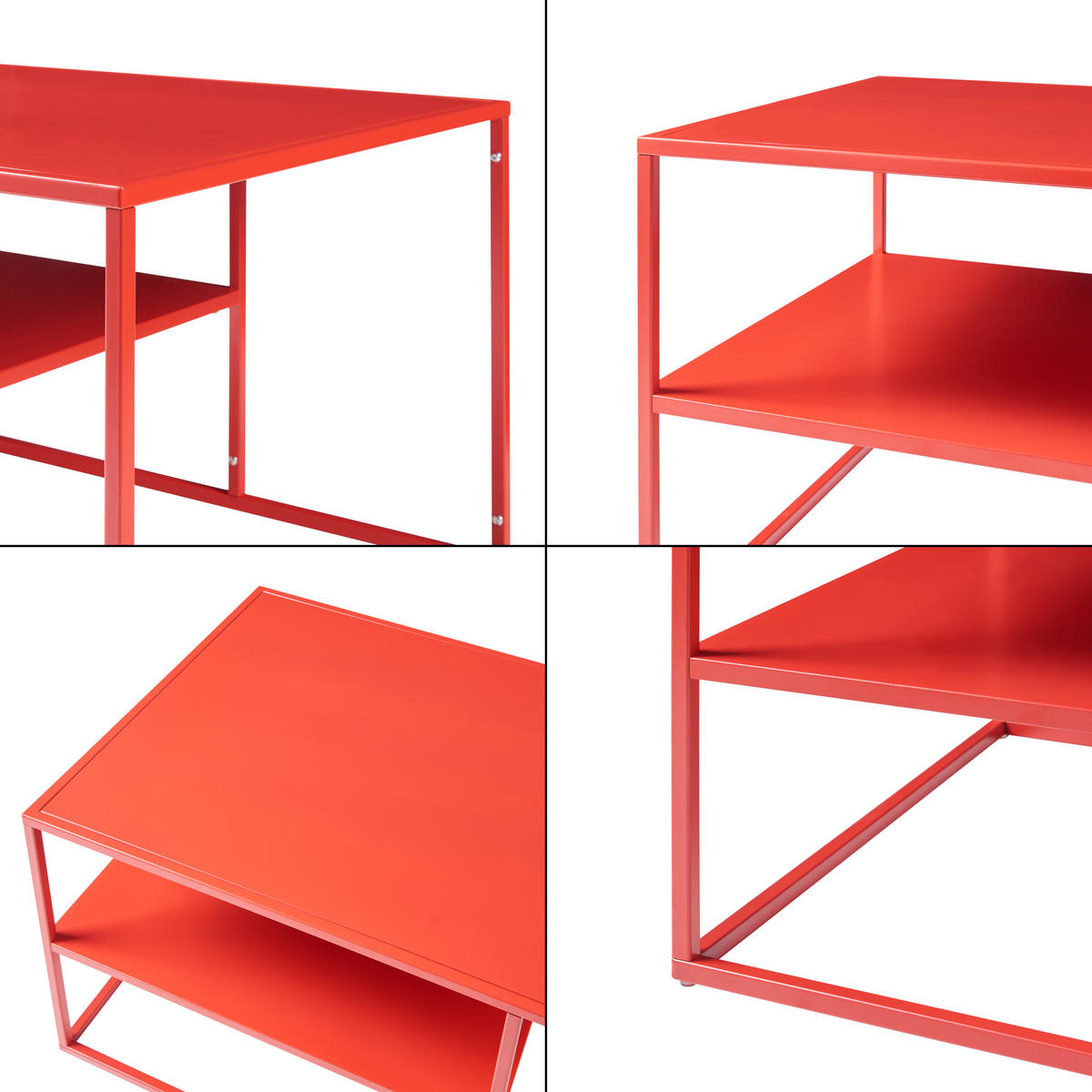 COUCHTISCH Solund 45/90/60 cm - Rot, Metall (60/90/45cm) - [en.casa]