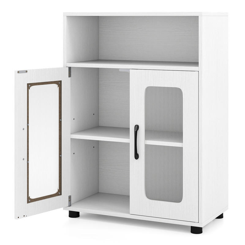 Costway Badezimmerschrank Weiß 60x83x30 cm