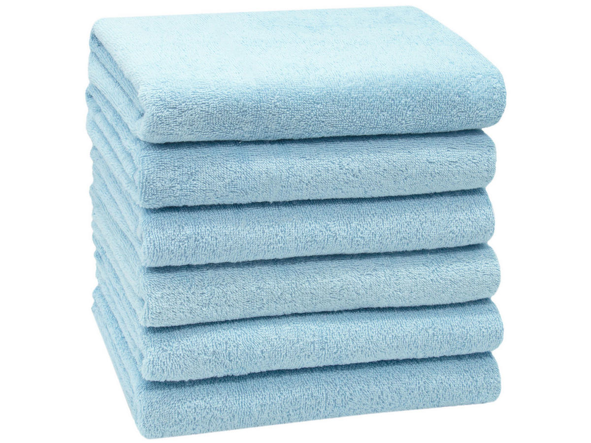 HANDTÜCHER, 6er-Set, 50x100 cm, 100% Baumwolle, Blau - Hellblau, Textil (50/100cm) - Zollner