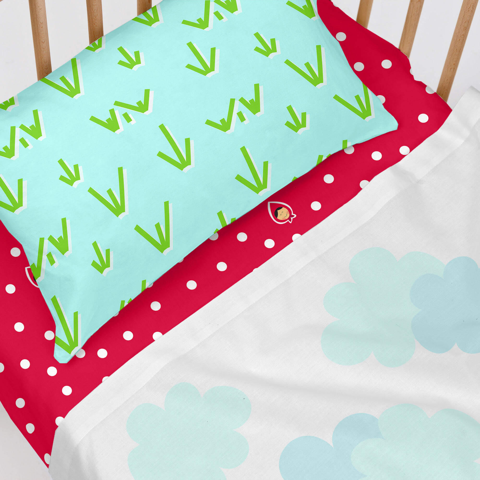 SPANNBETTTUCH grandma 60x120x14 cm (kinderbett) mehrfarbig - Multicolor, Textil (70/140cm) - Happy Friday