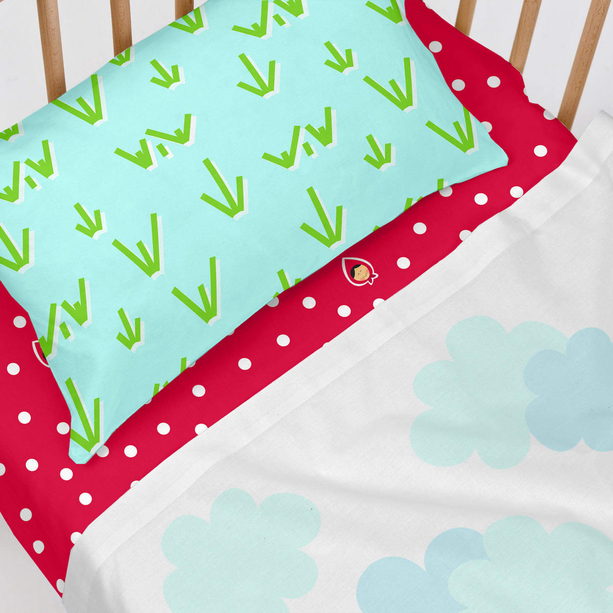 SPANNBETTTUCH grandma 60x120x14 cm (kinderbett) mehrfarbig - Multicolor, Textil (60/120cm) - Happy Friday