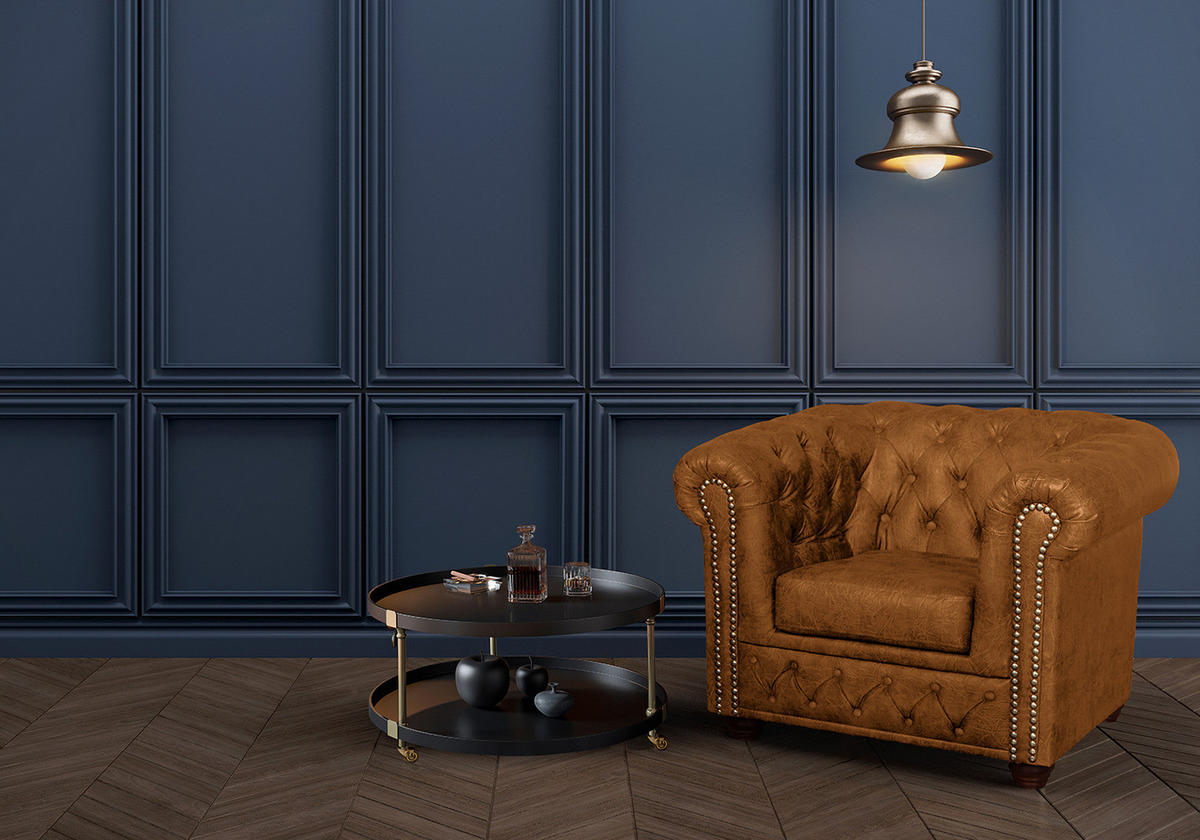 SESSEL - Cognac/Dunkelbraun, Birkenholz/Kunststoff (104/72/86cm) - home24