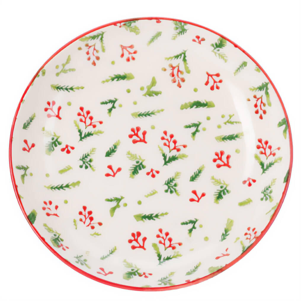 WEIHNACHTSTELLER Steingut Ø 21 cm - Weiß, Keramik (21/4/21cm) - Home Styling Collection