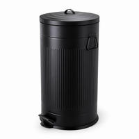 MÜLLEIMER Schwarz Treteimer Soft-Close 40 l - Schwarz, Kunststoff/Metall (35/67/35cm) - Relaxdays