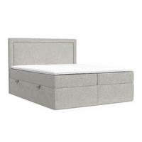 BOXBETT Tribeca Hellgrau 200/200 cm mit Taschenmatratze und Topper - Hellgrau/Schwarz, Holz/Holzwerkstoff (200/200cm) - Maison de Reve