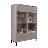 GLASVITRINE groß mit 2 Türen, Beige - Beige, Holzwerkstoff (105/150/41cm) - Idohome