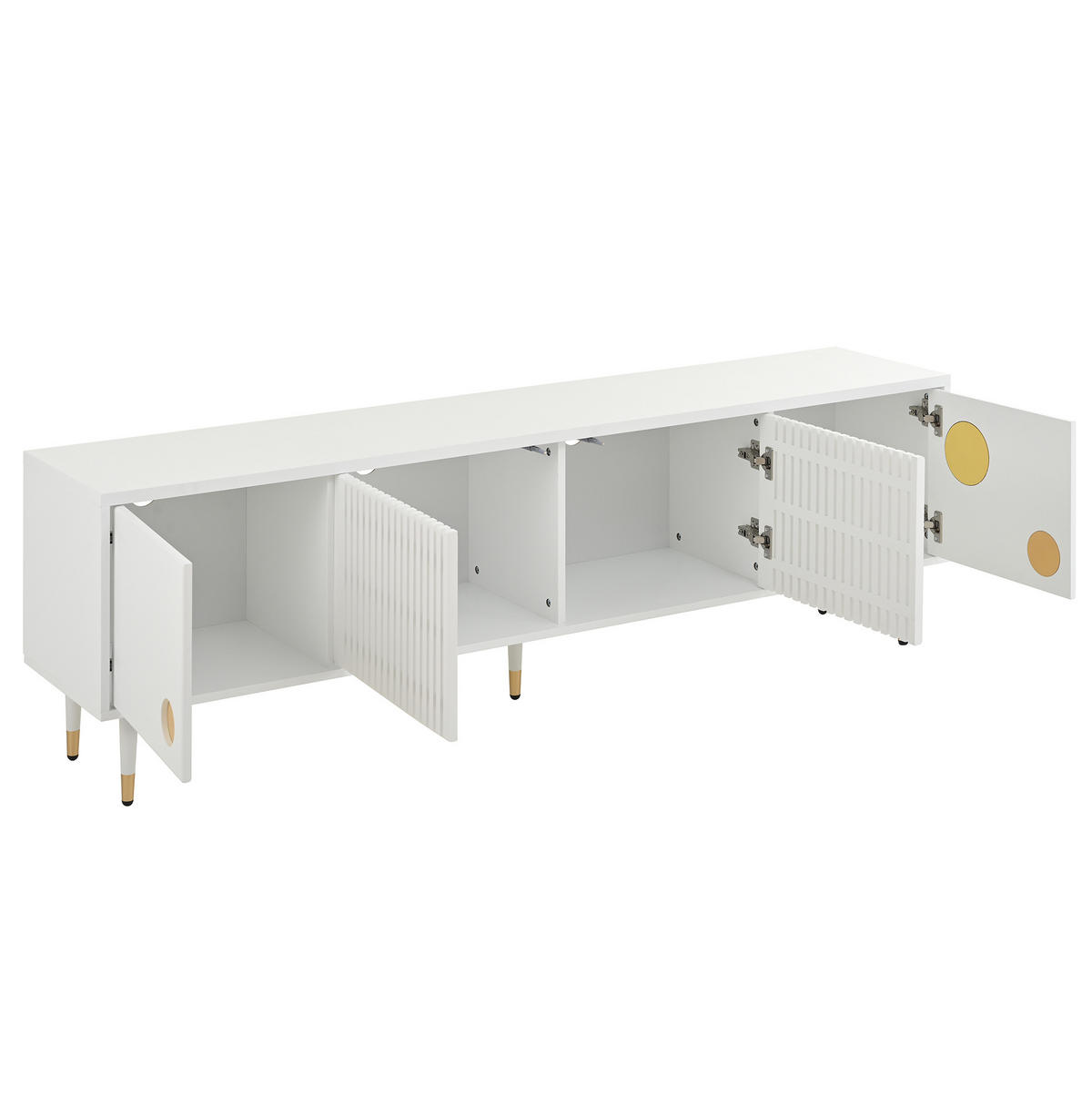 TV-LOWBOARD 170/36/54 cm mit 4 Türen und Kabeldurchlass in Weiß - Weiß, Holzwerkstoff (170/54/36cm) - BEAOK