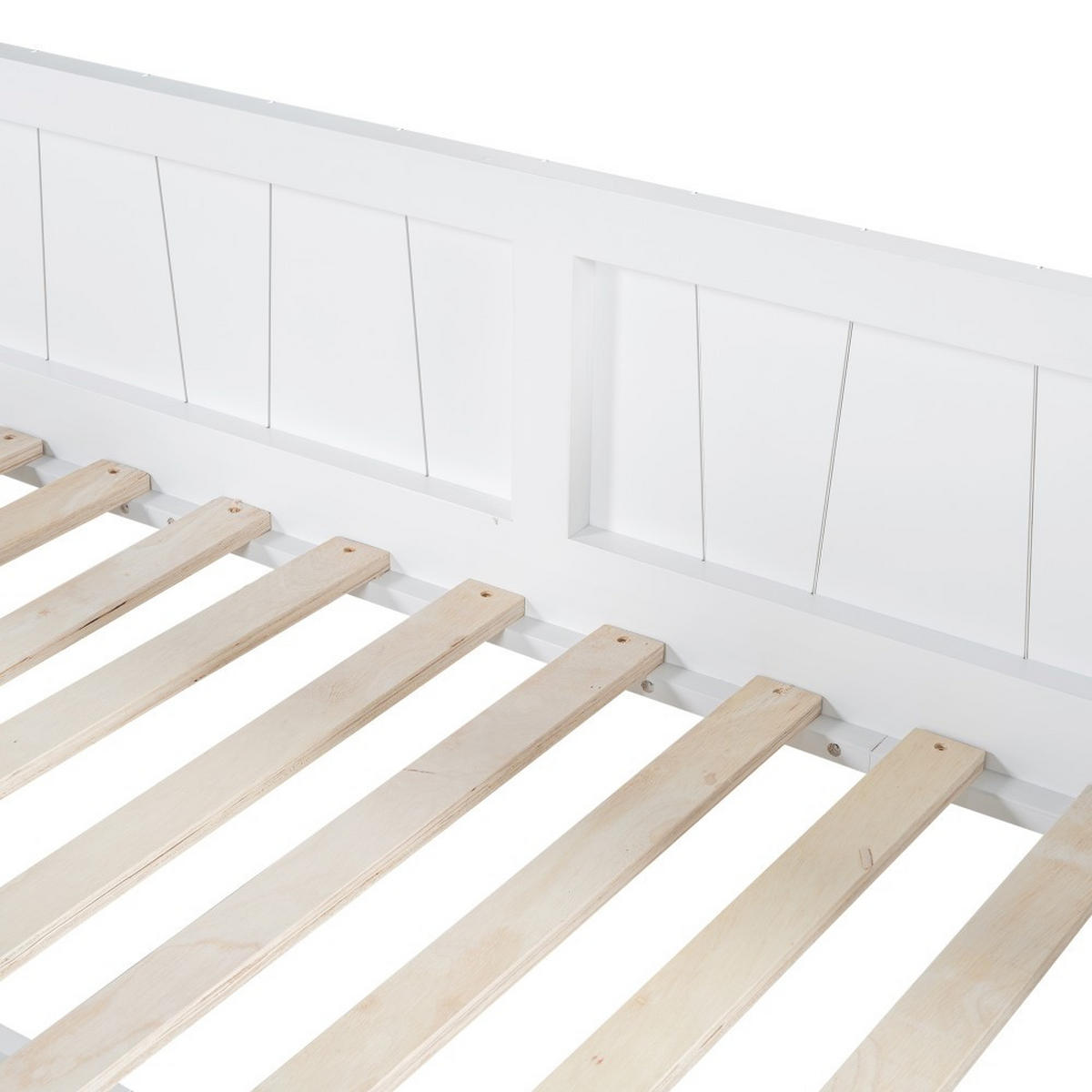 ETAGENBETT 90x200cm in Weiß mit Offenes Regal und dreistufiger Leiter - Weiß, Holz (90/200cm) - KOMHTOM