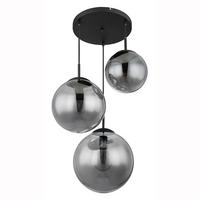 HÄNGELEUCHTE Metall Glas Schwarz Matt 3 Flammig - Schwarz, Glas (52/52/80cm) - Globo Lighting