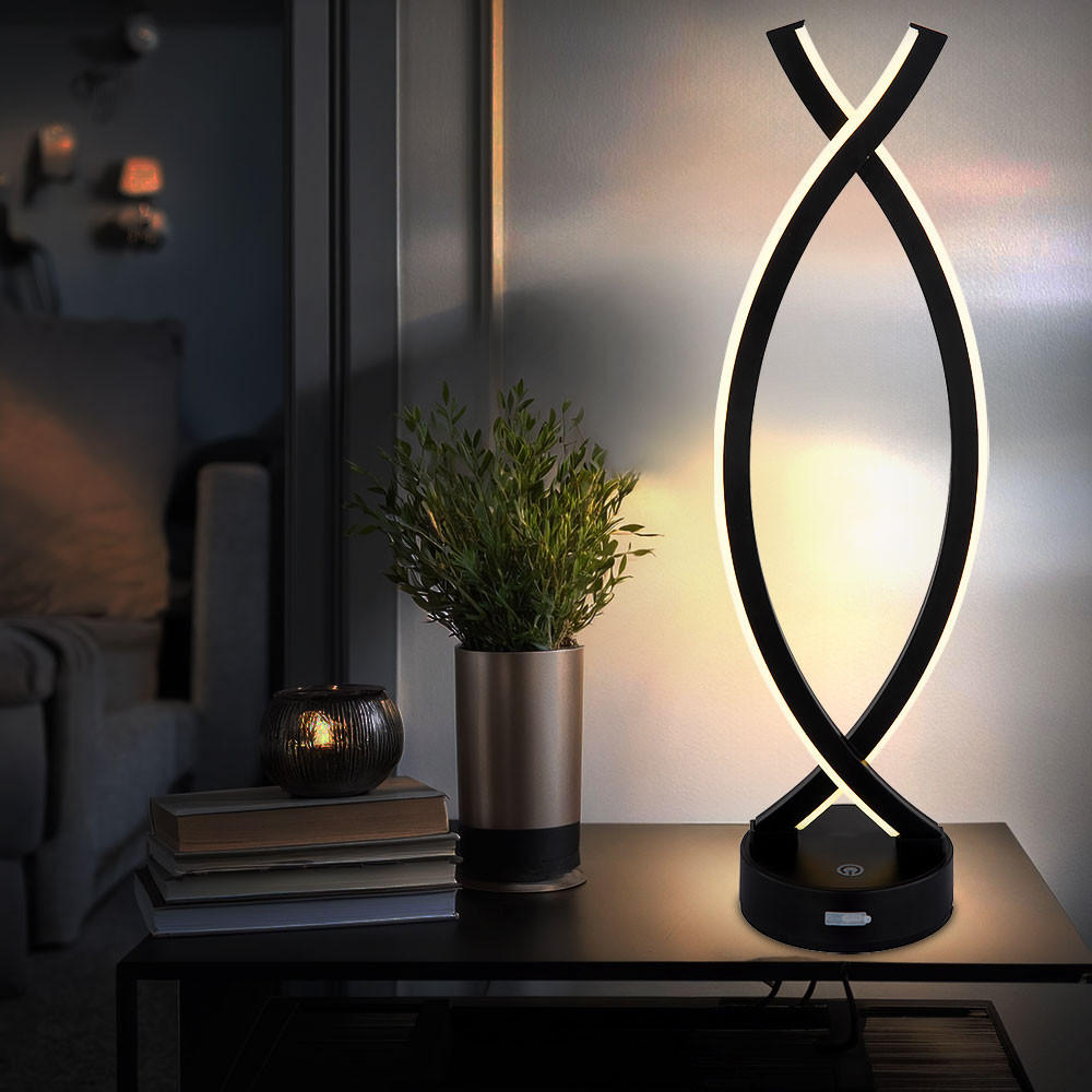 LED TISCHLEUCHTE HELA Schwarz - Schwarz, Kunststoff (12.5/10/41cm) - Globo Lighting