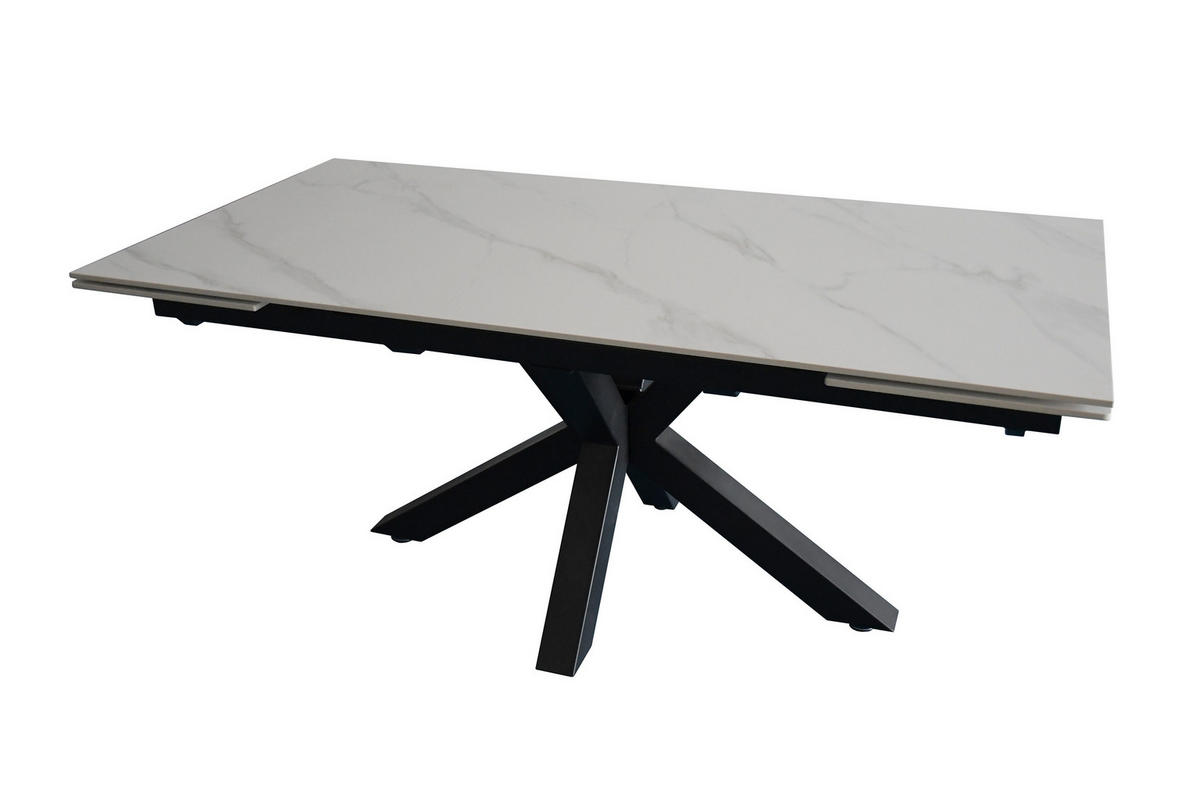 ESSTISCH MIMO - Schwarz/Weiß, Keramik (90/180/76cm) - SAM