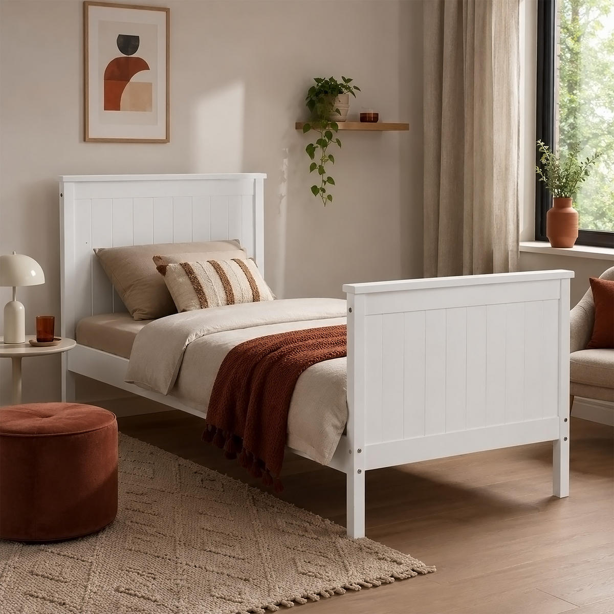 HOLZBETT Kinderbett 90/200 cm weiß - Weiß, Holz (98/97/208cm) - Homestyle4u