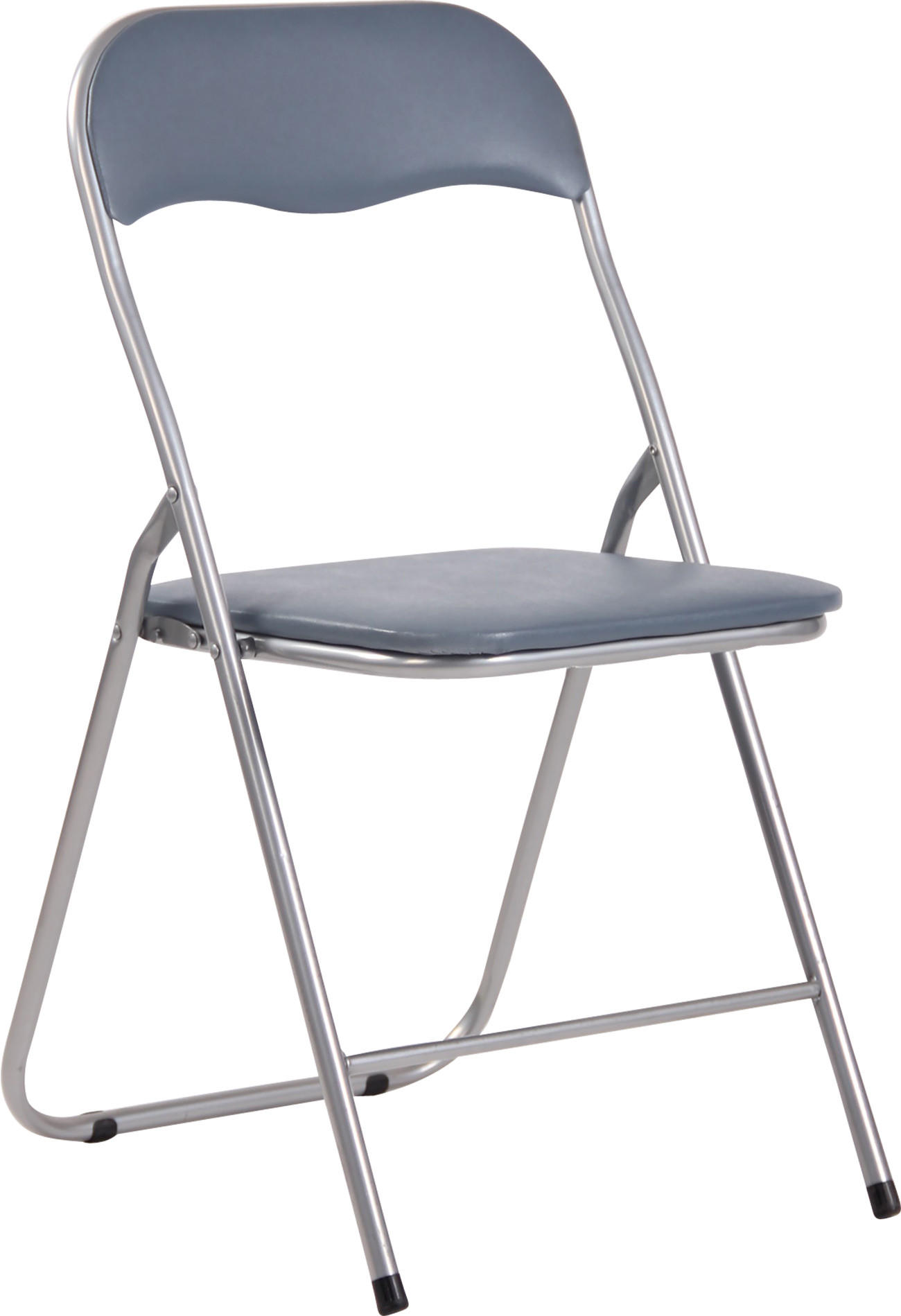 BESUCHERSTUHL Lederlook grau/silber - Silberfarben/Grau, Textil/Metall (45/78/45cm) - CLP