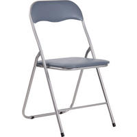 BESUCHERSTUHL Lederlook grau/silber - Silberfarben/Grau, Textil/Metall (45/78/45cm) - CLP