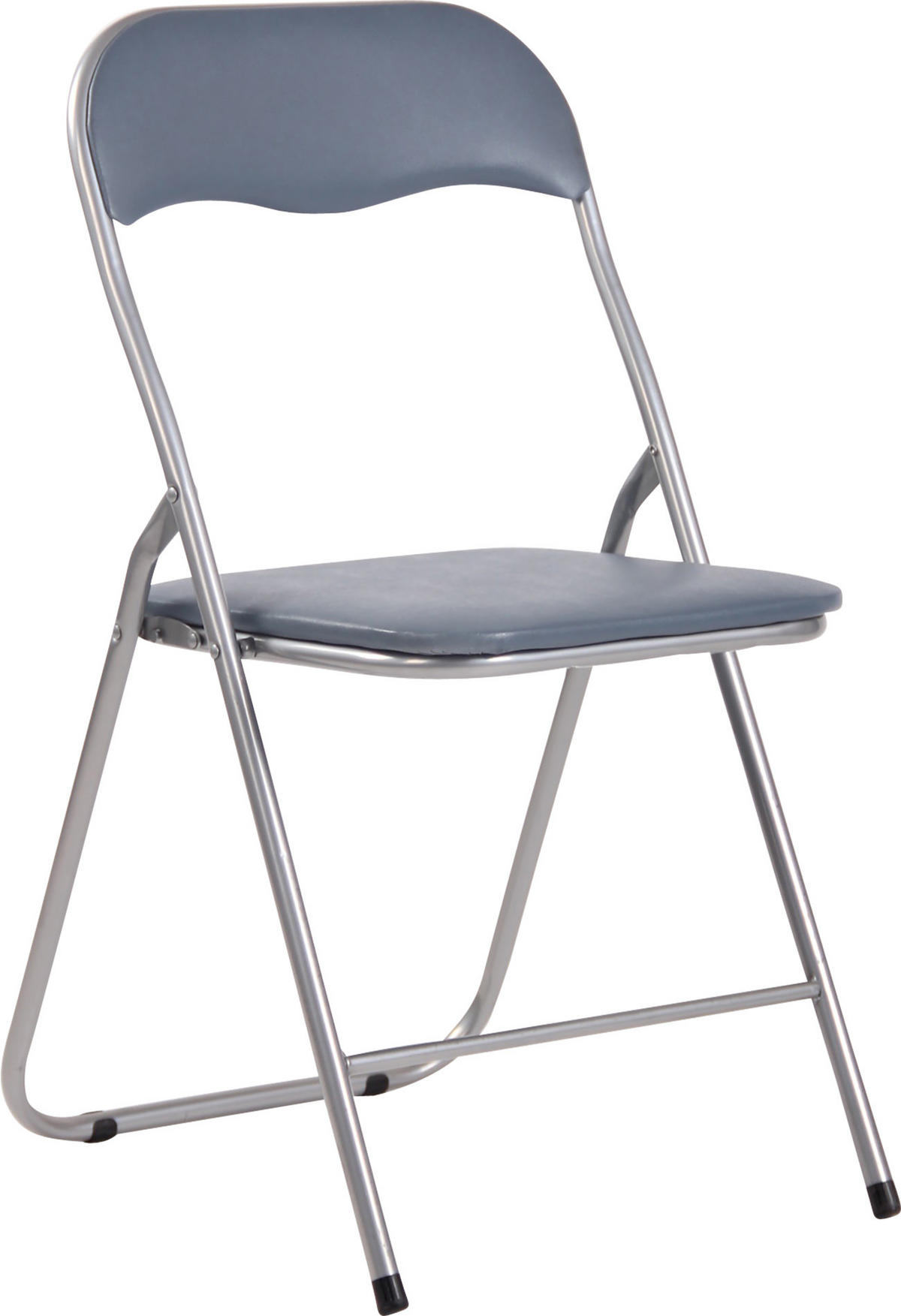 BESUCHERSTUHL Lederlook grau/silber - Silberfarben/Grau, Textil/Metall (45/78/45cm) - CLP