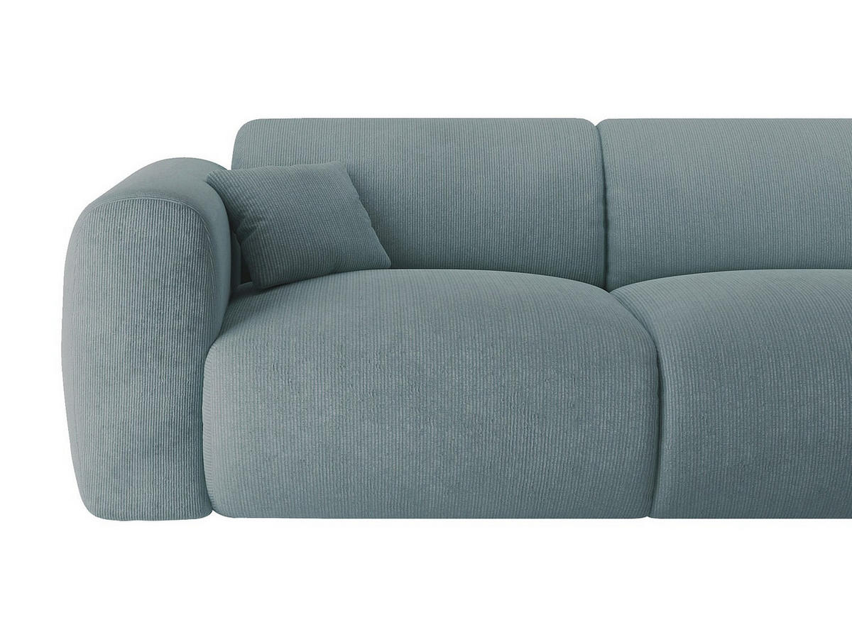 SOFA - 5 Personen - samt - blau Pogni - Blau, Textil (280/165cm) - Vente-Unique