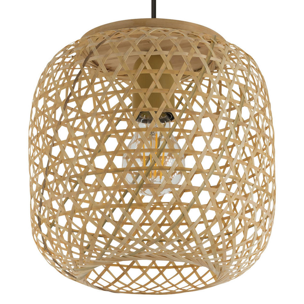 HÄNGELEUCHTE Bambus Geflecht Braun - Braun, Holz (23/23/135cm) - Globo Lighting