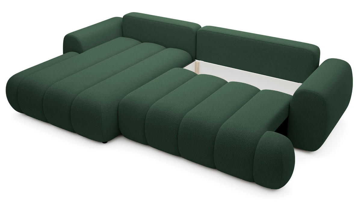 ECKSOFA mit Bettkasten Puro 270 cm, Links, Grün - Grün, Holz (272/168cm) - Emporius