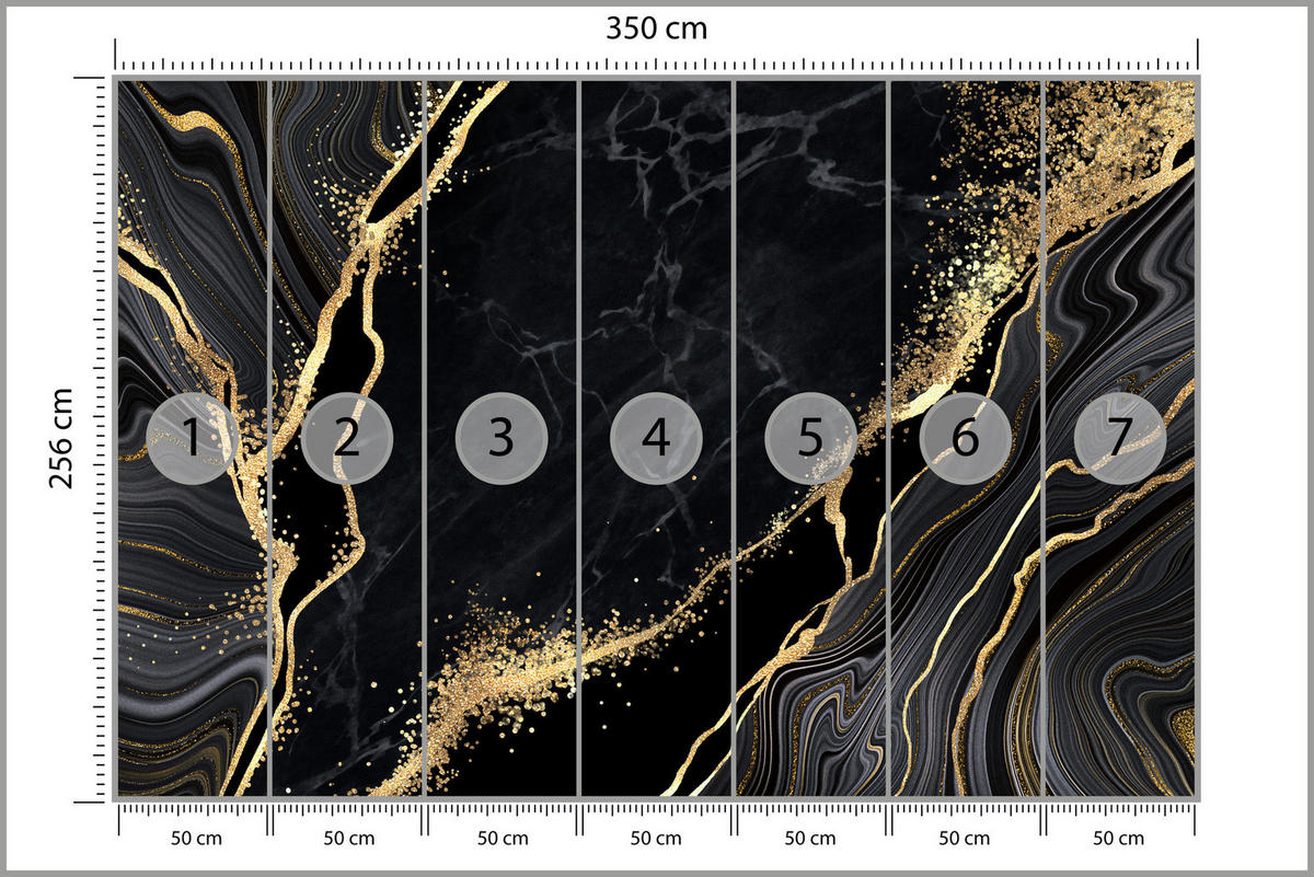 FOTOTAPETE Abstrakter Marmor Muster Glamour 350x256 - Gelb/Beige, Papier (350/256cm) - Muralo