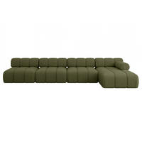ECKSOFA modulares Sofa Razon-L3 - 380x160x70 cm Grün Bouclé - Grün, Holzwerkstoff/Textil (380/160cm) - ALTDECOR