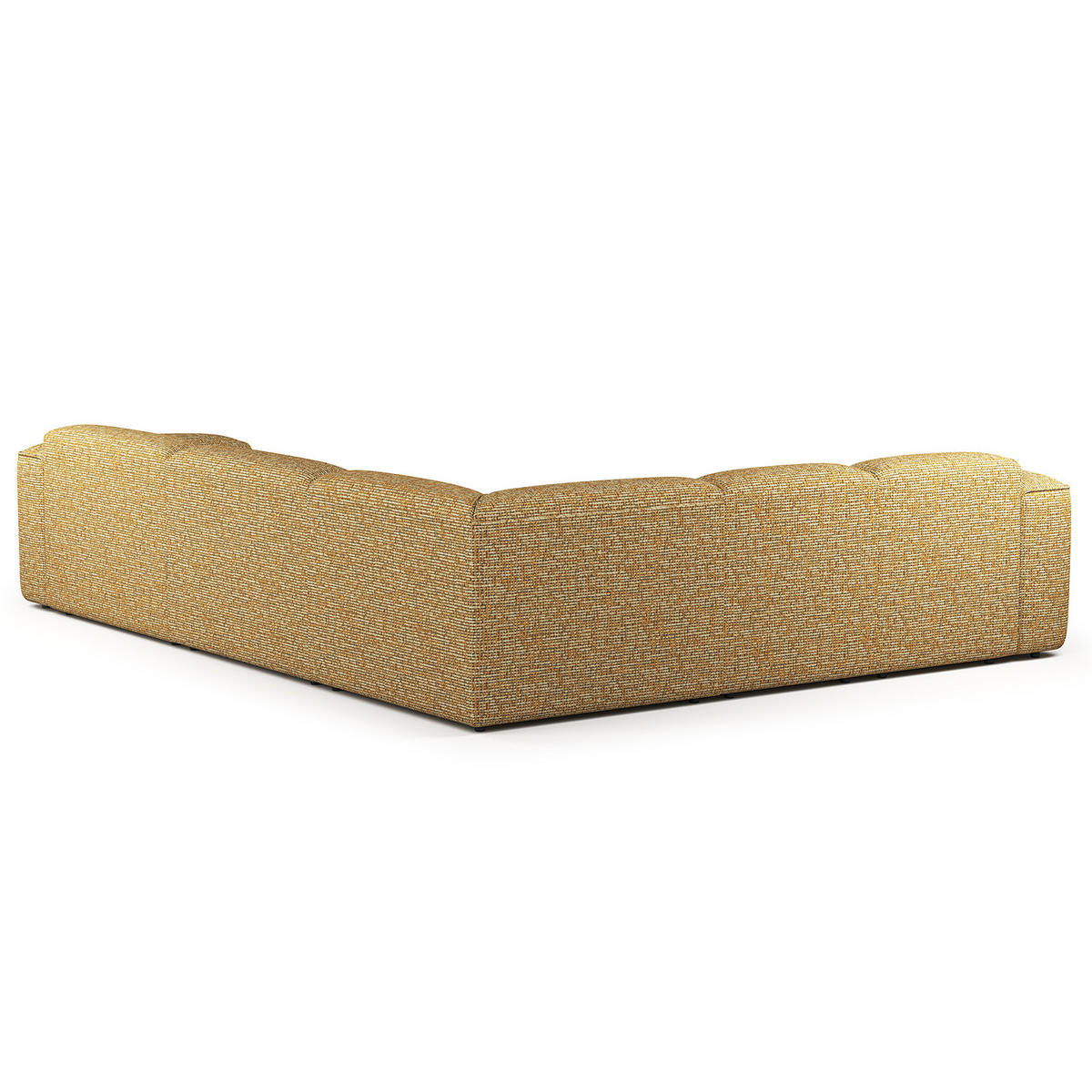 ECKSOFA mit Rundecke - Schwarz/Honig, Kunststoff/Textil (325/260cm) - home24