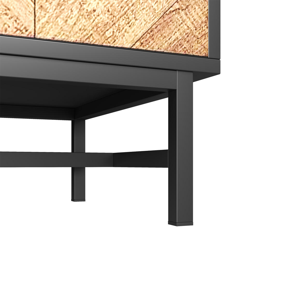 TV-MÖBEL Schwarz und Holzoptik 150/38/55 cm - Schwarz, Holzwerkstoff (38/55/150cm) - Urban Meuble