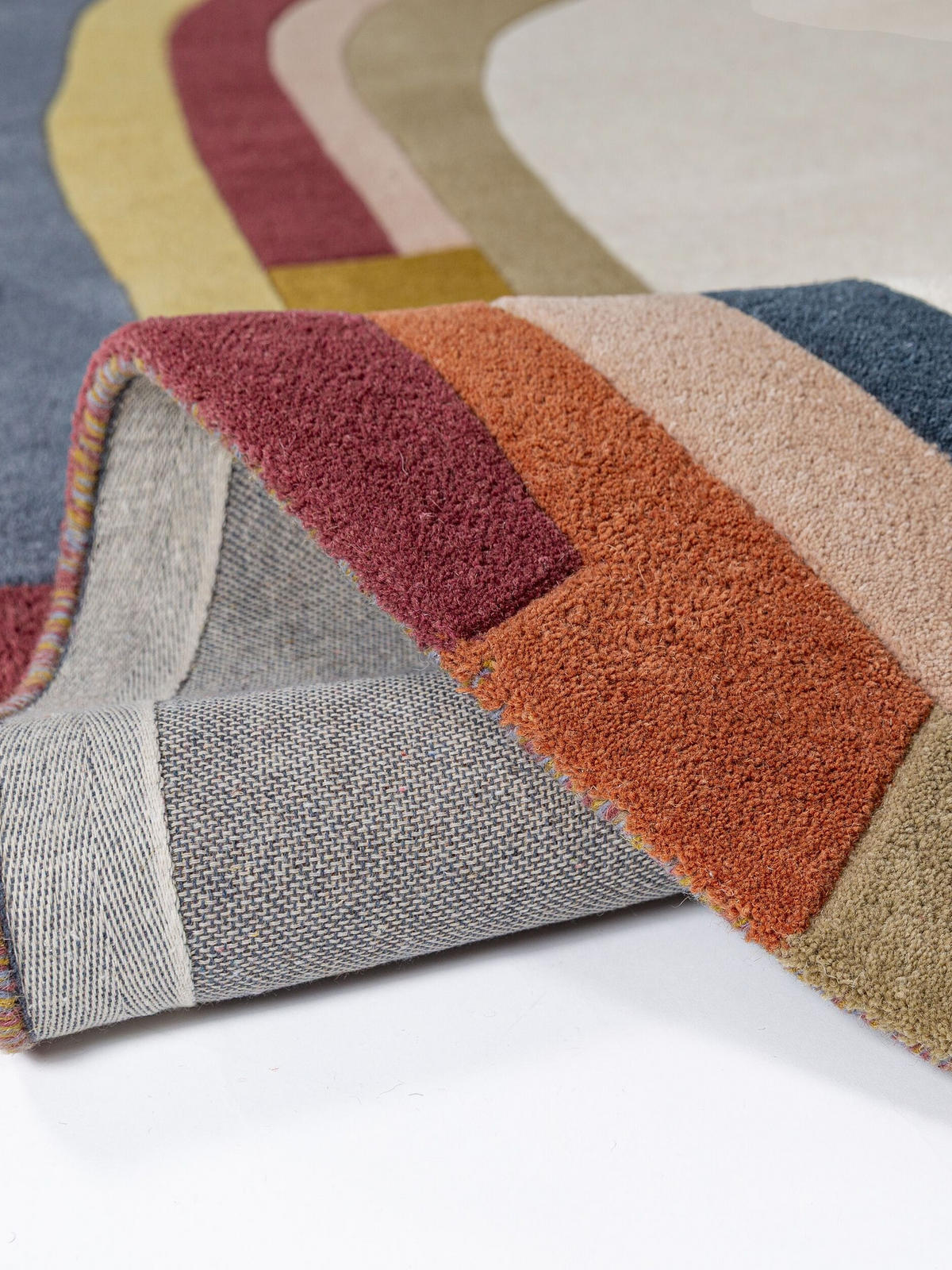 WOLLTEPPICH handgetuftet LUGAR, Farbblock-Bordüre, Multi, 160 x 230 cm - Multicolor, Textil (160/230cm) - KADIMA DESIGN
