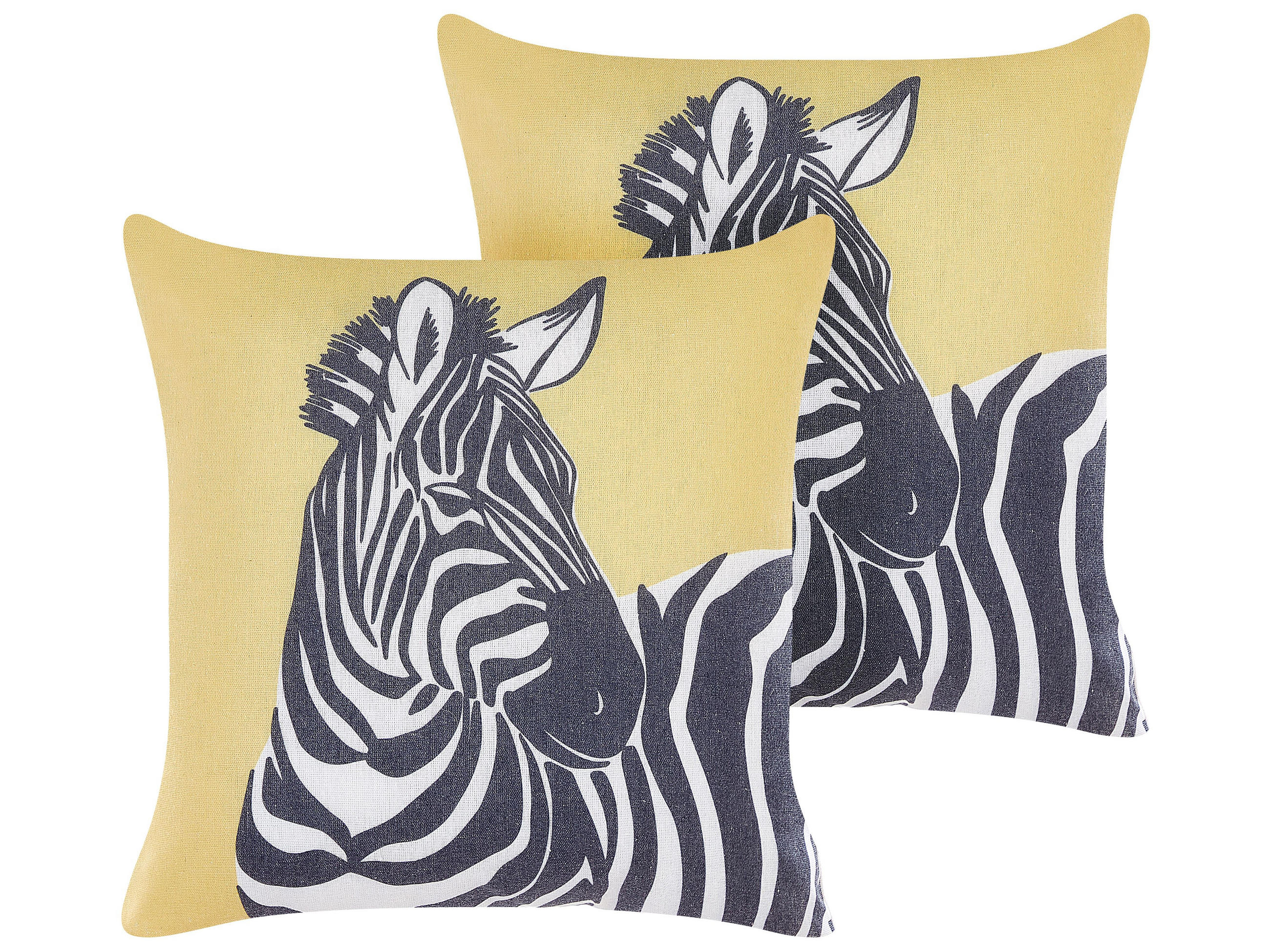 DEKOKISSEN 2er-Set Gelb 45/10 cm Manketti - Gelb, Textil (45/10cm) - Beliani