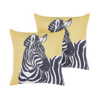 DEKOKISSEN 2er-Set Gelb 45/10 cm Manketti - Gelb, Textil (45/10cm) - Beliani