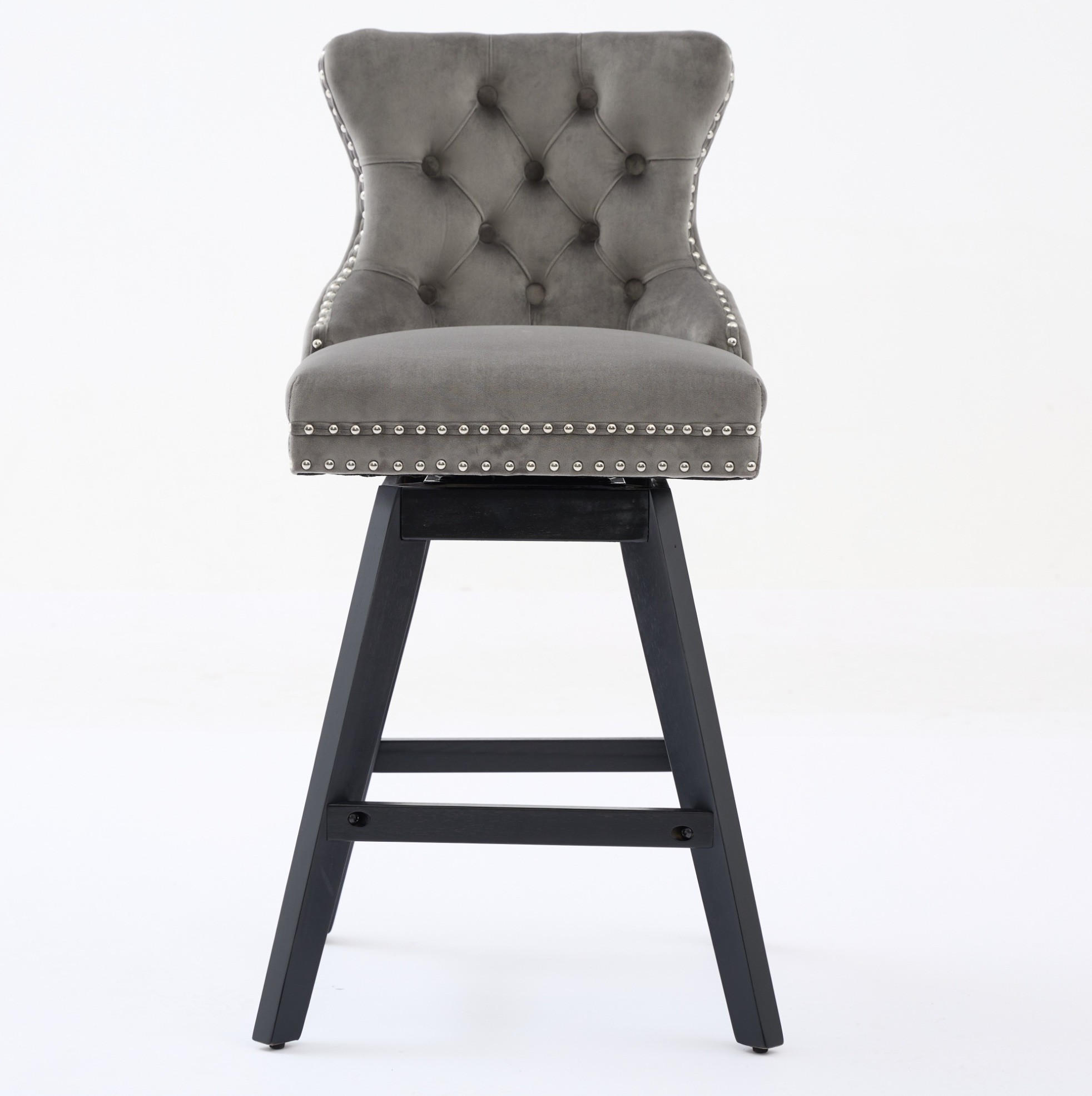 BARHOCKER 2er-Set drehbar Samt Grau - Grau, Metall (44.5/97.5/55cm) - Meubliv