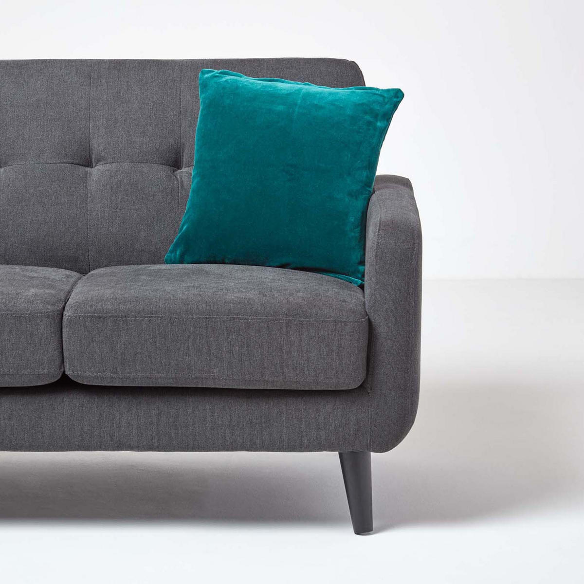 KISSENHÜLLEN 2er-Set Baumwollsamt petrol 40/40 cm - Petrol, Textil (40/40cm) - Homescapes