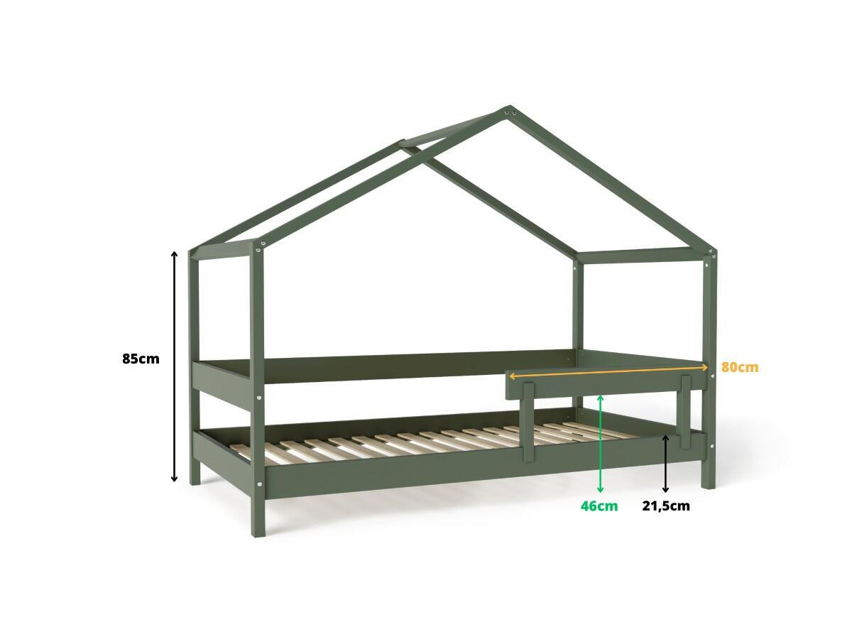 HAUSBETT HYTTE Grün 89x169x135 cm - Grün, Holz - FURNLUX