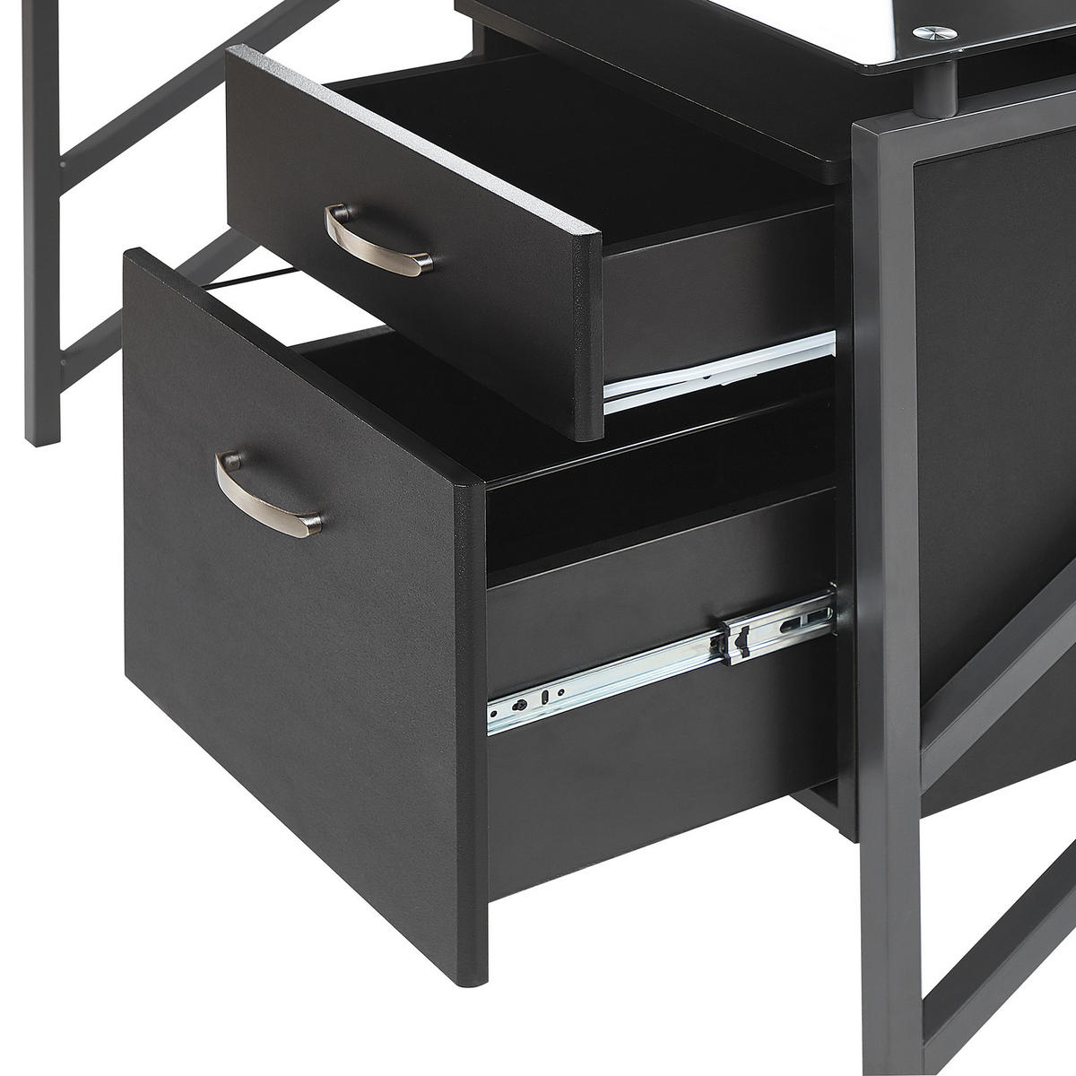 SCHREIBTISCH schwarz 117/57/76 cm Moriton - Schwarz, Holzwerkstoff (57/117/76cm) - Beliani