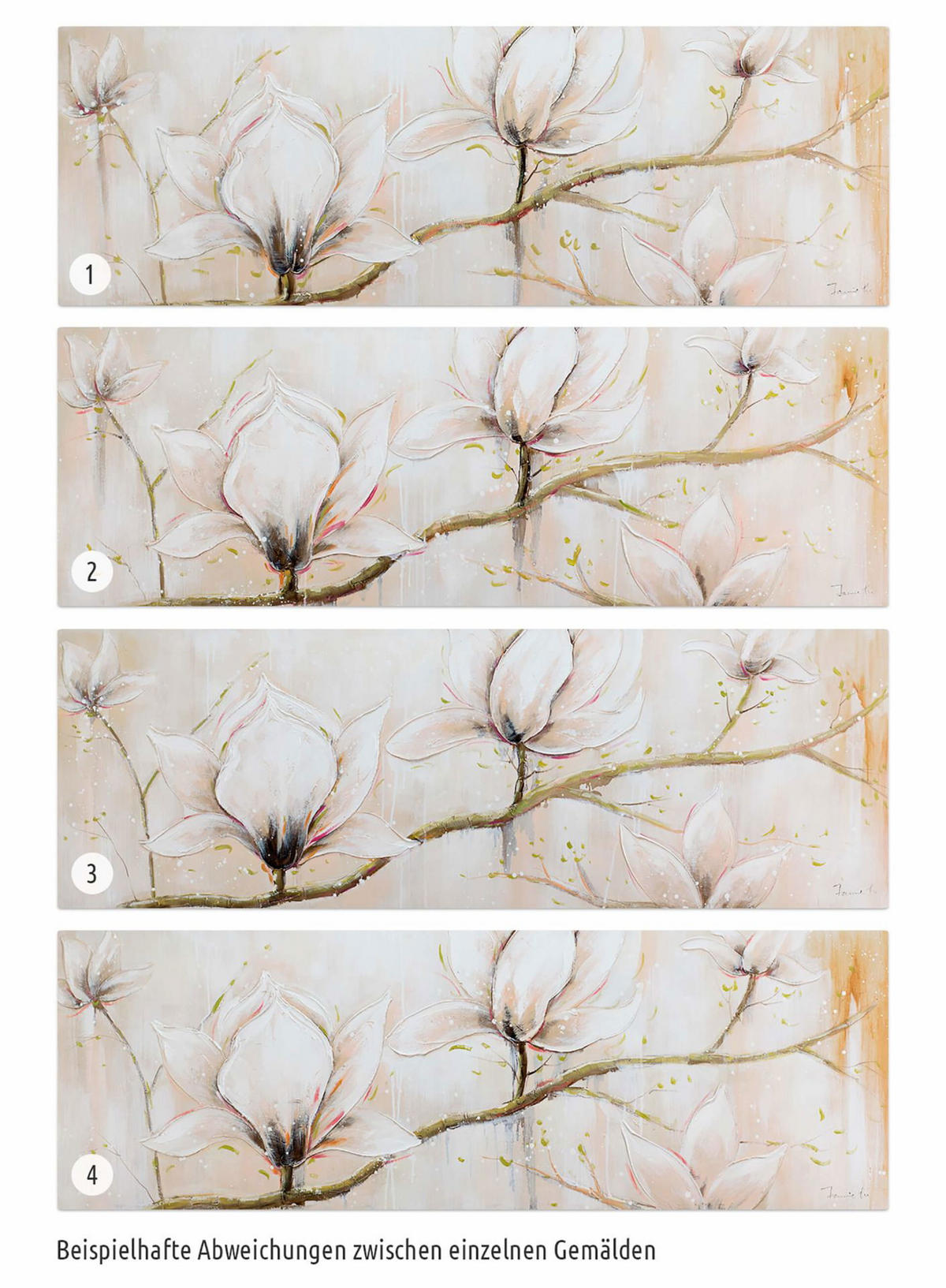 ÖLGEMÄLDE 150/50 cm - Beige/Weiß, Holz/Textil (2/50cm) - KUNSTLOFT