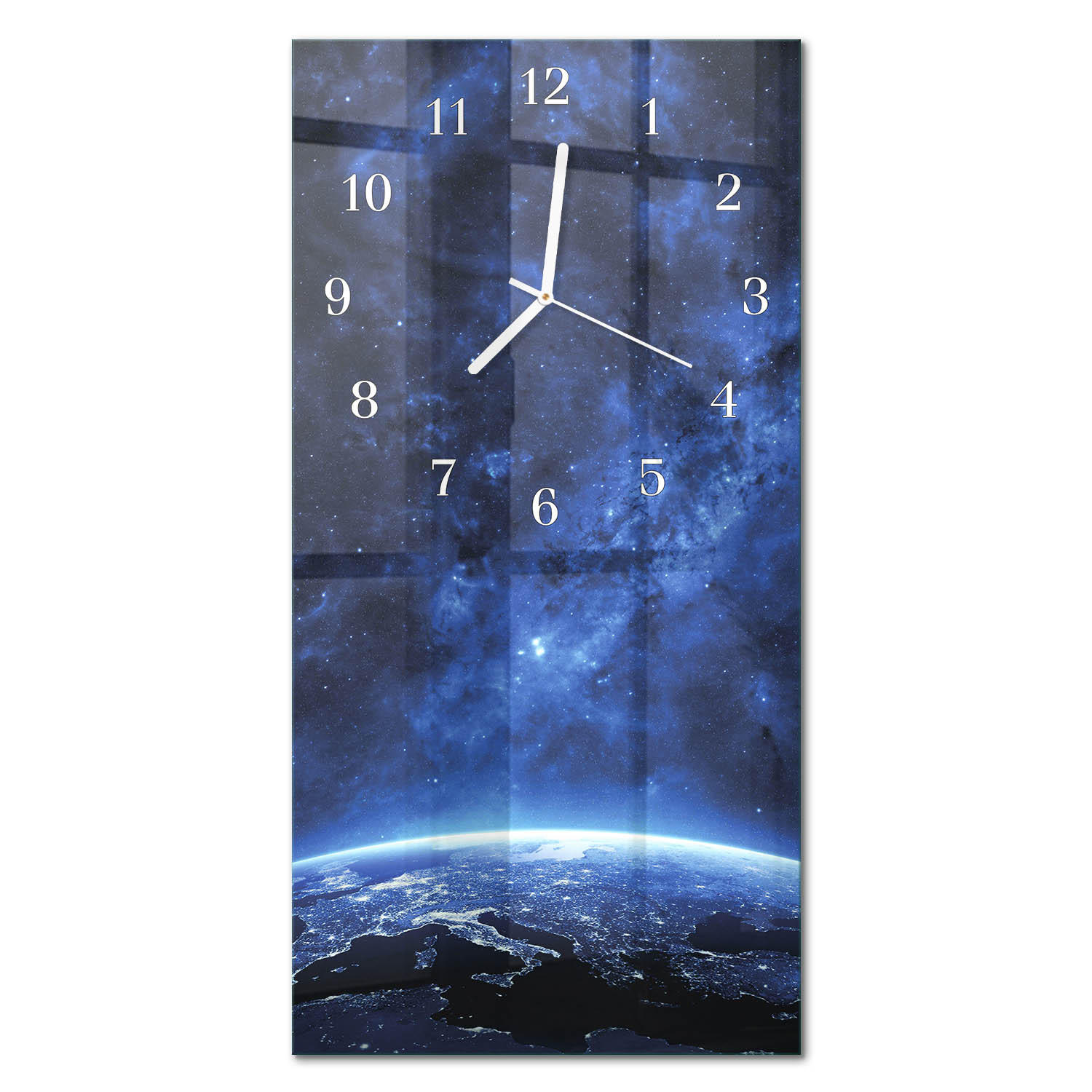 WANDUHR 30x60 cm - Abstraktion - Blau, Glas (30/60/0.4cm) - TULUP