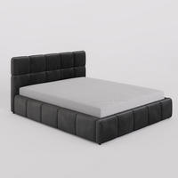 POLSTERBETT 160/200 cm, in Dunkelgrau, Velours-Stoff, gepolstertes Kopfteil, Lattenrost, Bettkasten - Dunkelgrau, Textil - Barchello