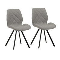 ESSZIMMERSTUHL DIAMOND 2er Set Stoffbezug Hellgrau - Hellgrau/Schwarz, Textil (45/82/52cm) - SVITA