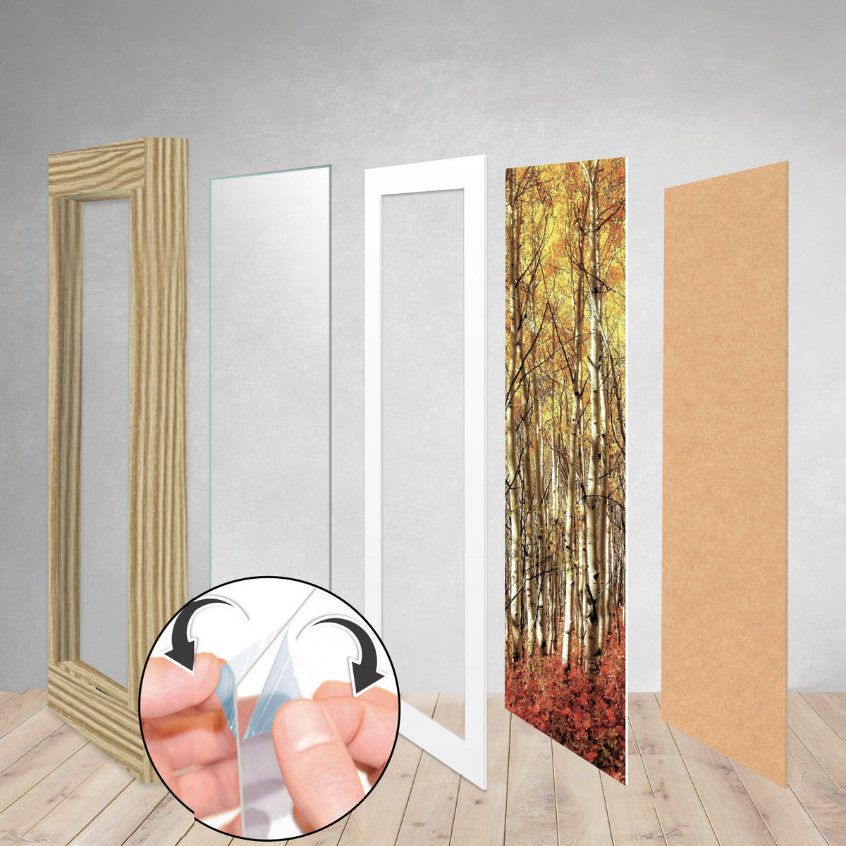 BILDERRAHMEN Passion MDF Eiche (18tlg) - Eichefarben, Holzwerkstoff (24/27/36cm) - BoMoe