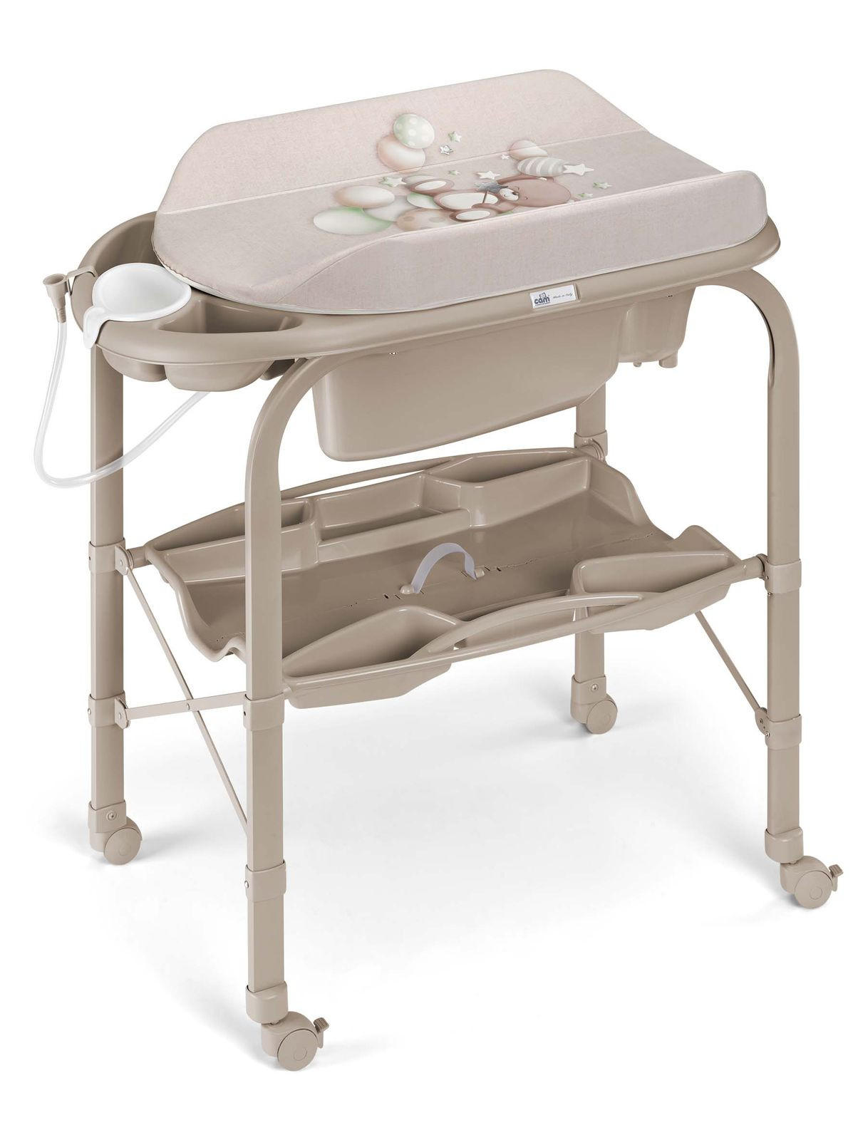 WICKELTISCH mit Badewanne Cambio für Babys - Beige, Kunststoff (54/965/95cm) - Cam il Mondo del Bambino S.p.A.