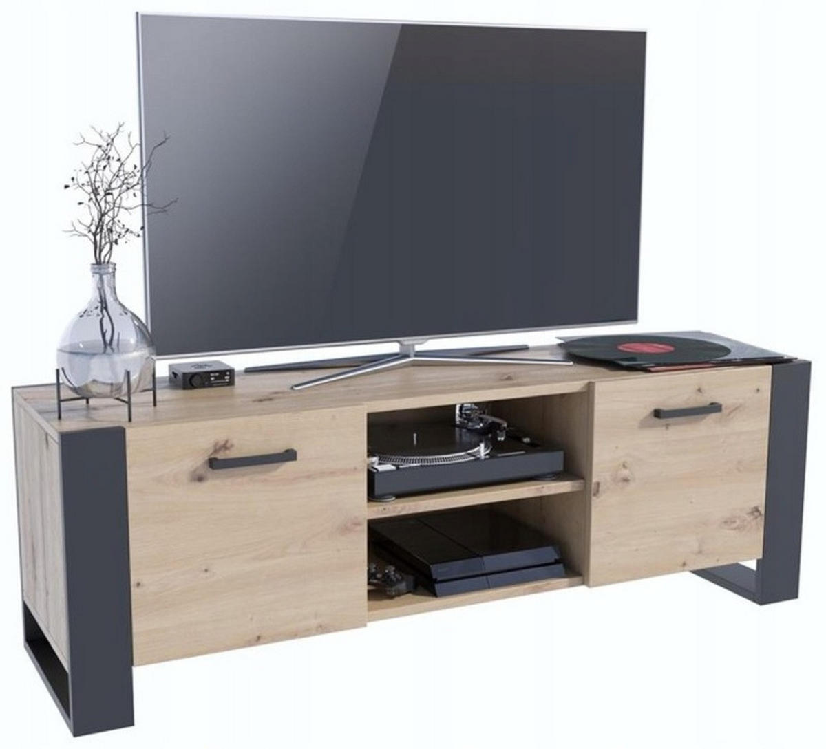 FERNSEHKOMMODE ALBA BIS Artisan Eiche 185/43,6/50 cm - Eiche Artisan, Holzwerkstoff (150/50/43.6cm) - Matkam Möbel