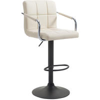 BARHOCKER Lederlook creme - Creme/Schwarz, Textil/Metall (54/91/46cm) - CLP